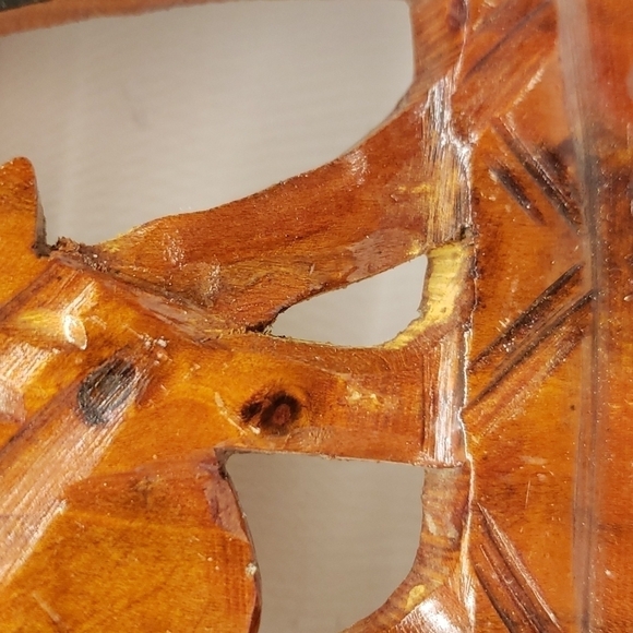 𝅺african wood mask Wall hanging elephant on top face bottom - Picture 6 of 11